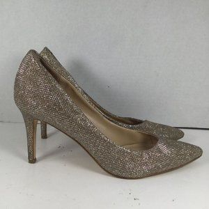 Jessica Simpson Heels Women Size 10 Gold Shimmer Pointed Toe